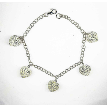 Fancy 925 Silver Ladies Bracelet With Stones In He...